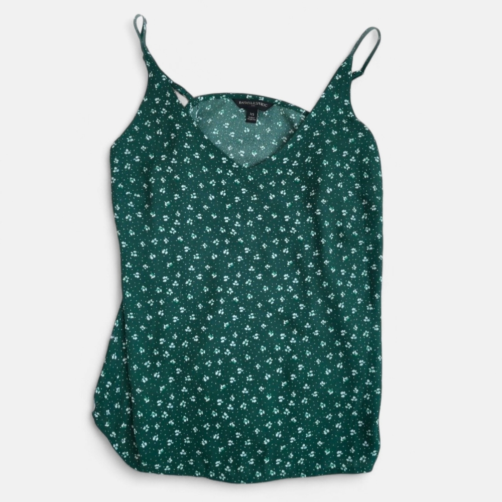 Banana Republic Cottage Kelly Green Floral Women's Blouse
